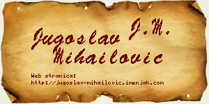 Jugoslav Mihailović vizit kartica
